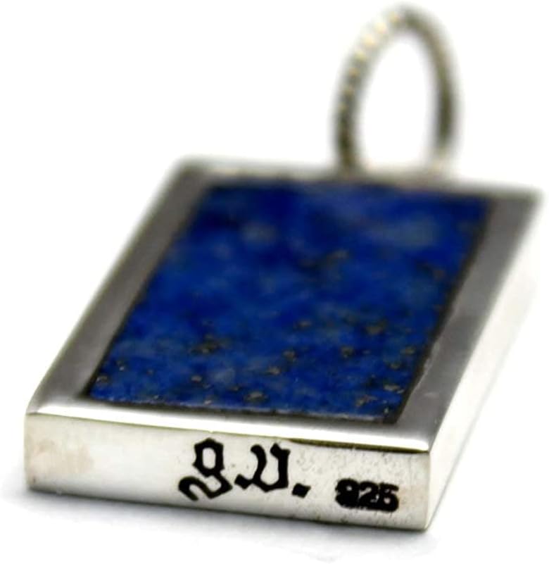 COSUMOSU lapis lazuli Memento Mori Jewelry 925 Sterling Silver Pendant Charm for Necklace for Men and Women, blue