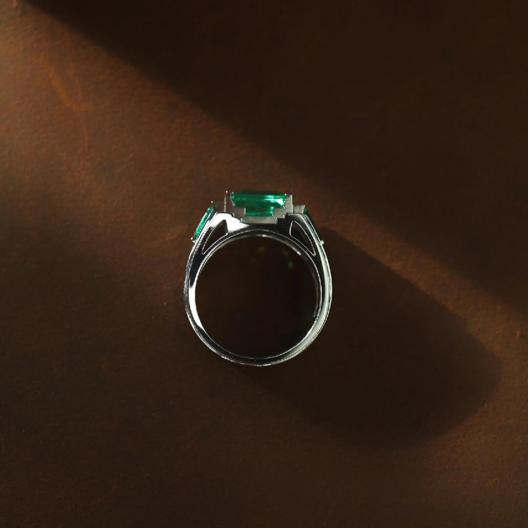 10K 14K 18K Gold Lab Grown Emerald/Sapphire Ring For Men Moissanite Diamond Ring Anniversary Engagement Promise for Husband Father Son Father's Day
