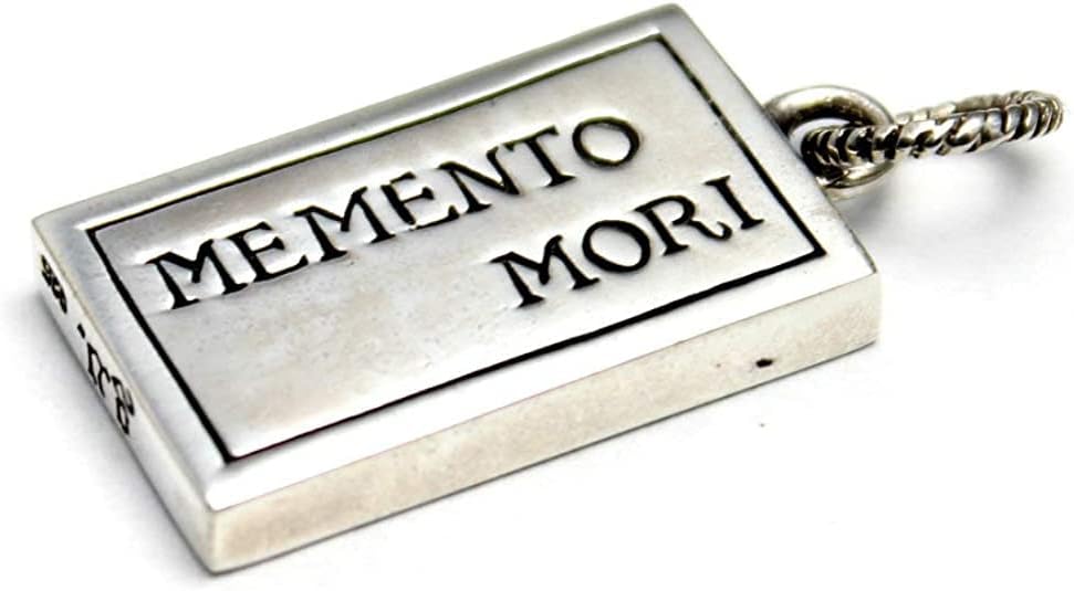 COSUMOSU lapis lazuli Memento Mori Jewelry 925 Sterling Silver Pendant Charm for Necklace for Men and Women, blue