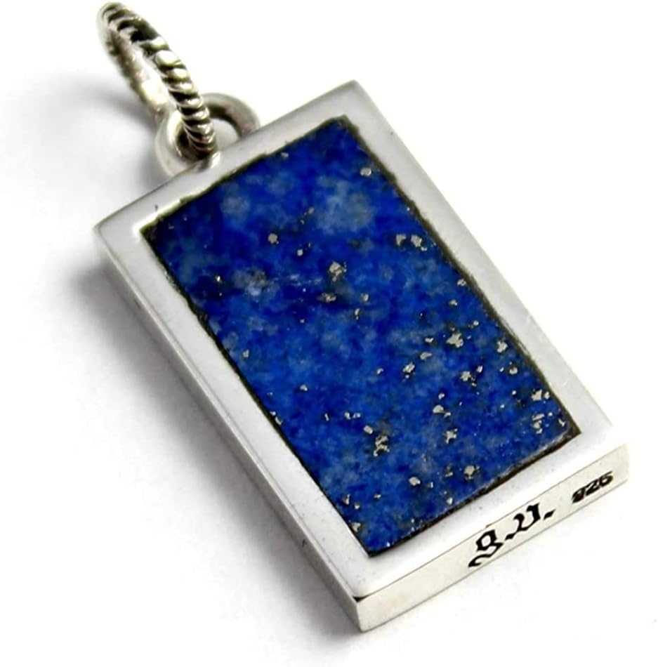 COSUMOSU lapis lazuli Memento Mori Jewelry 925 Sterling Silver Pendant Charm for Necklace for Men and Women, blue