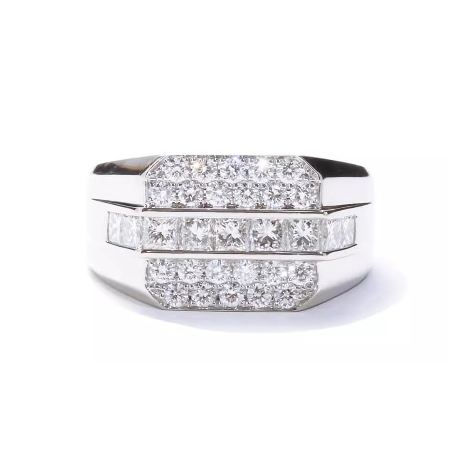 10K 14K 18K Gold Lab Grown Emerald/Sapphire Ring For Men Moissanite Diamond Ring Anniversary Engagement Promise for Husband Father Son Father's Day