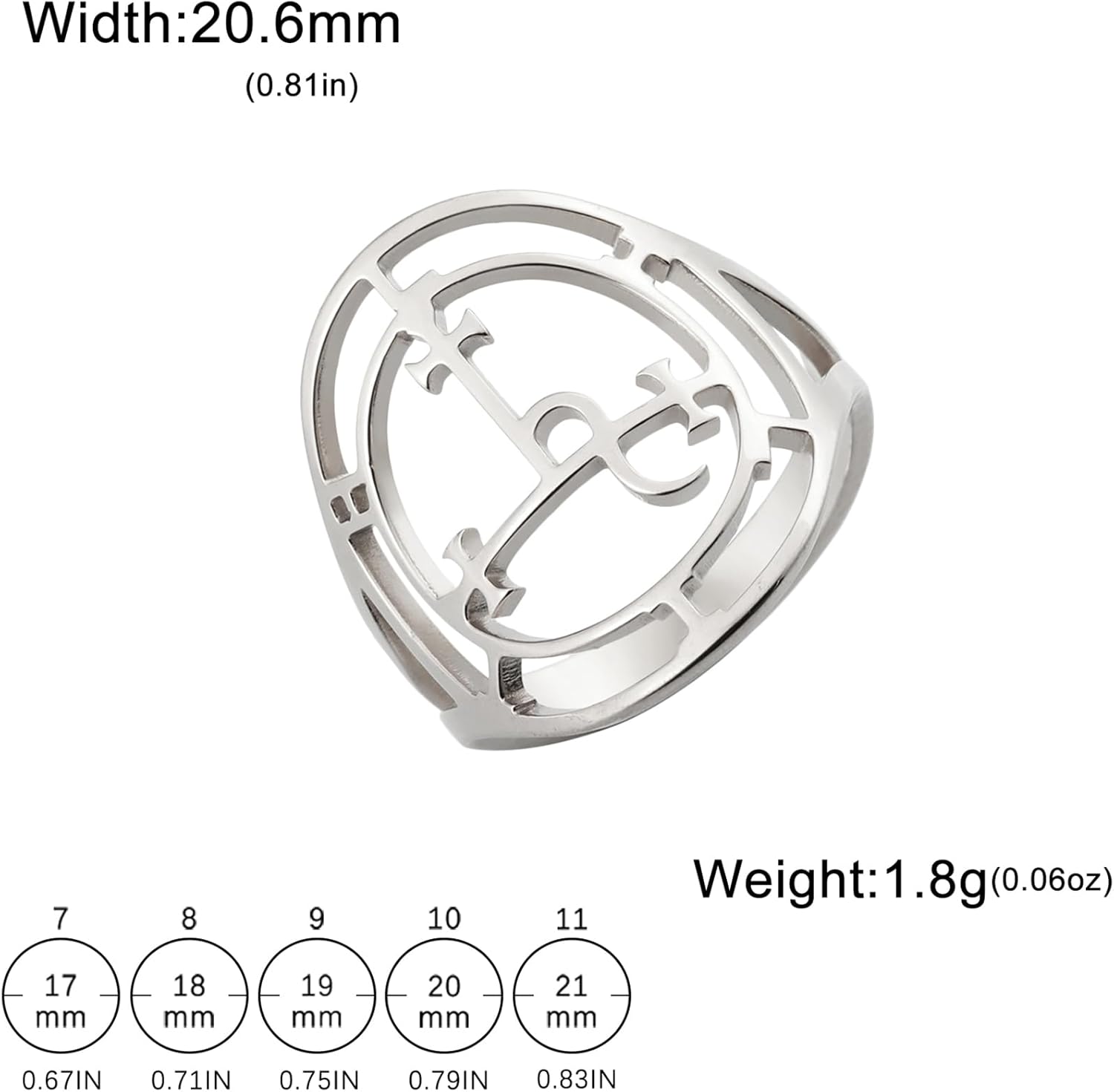 EUEAVAN Sigil of Lilith Ring for Women Men Demon Lilith Goddess Statement Ring Lucifer's Sign Pagan Witchcraft Mythology jewelry Lilith Gift