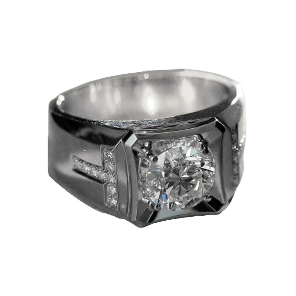 10K 14K 18K Gold Lab Grown Emerald/Sapphire Ring For Men Moissanite Diamond Ring Anniversary Engagement Promise for Husband Father Son Father's Day