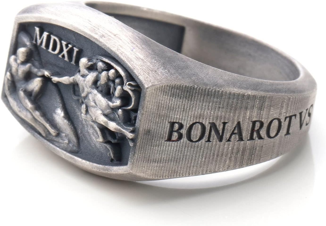 Hand Of God Men Signet Ring, 0.022 lbs, 0,78 x 0,59 Inch, Michaelangelo Sistine Chapel Ring, Creation of Adam Jewelry, Renaissance Age Ring, 925K Silver Art Lover Ring