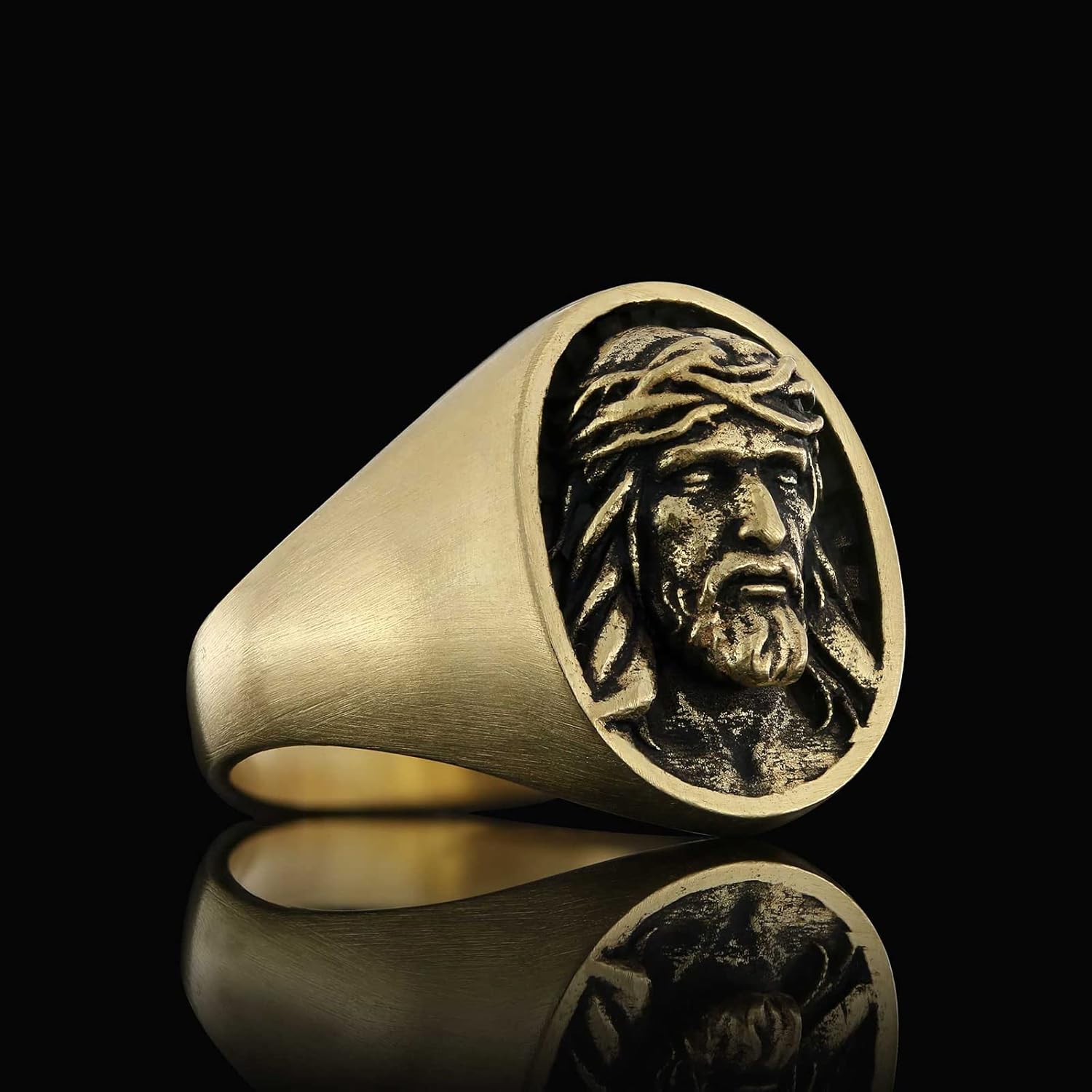 Christian Cross Ring, Handmade Christianity Signet Ring, Constantine Ancient Ring, Gold Coated Byzantine Ring, Christogram Statement Ring