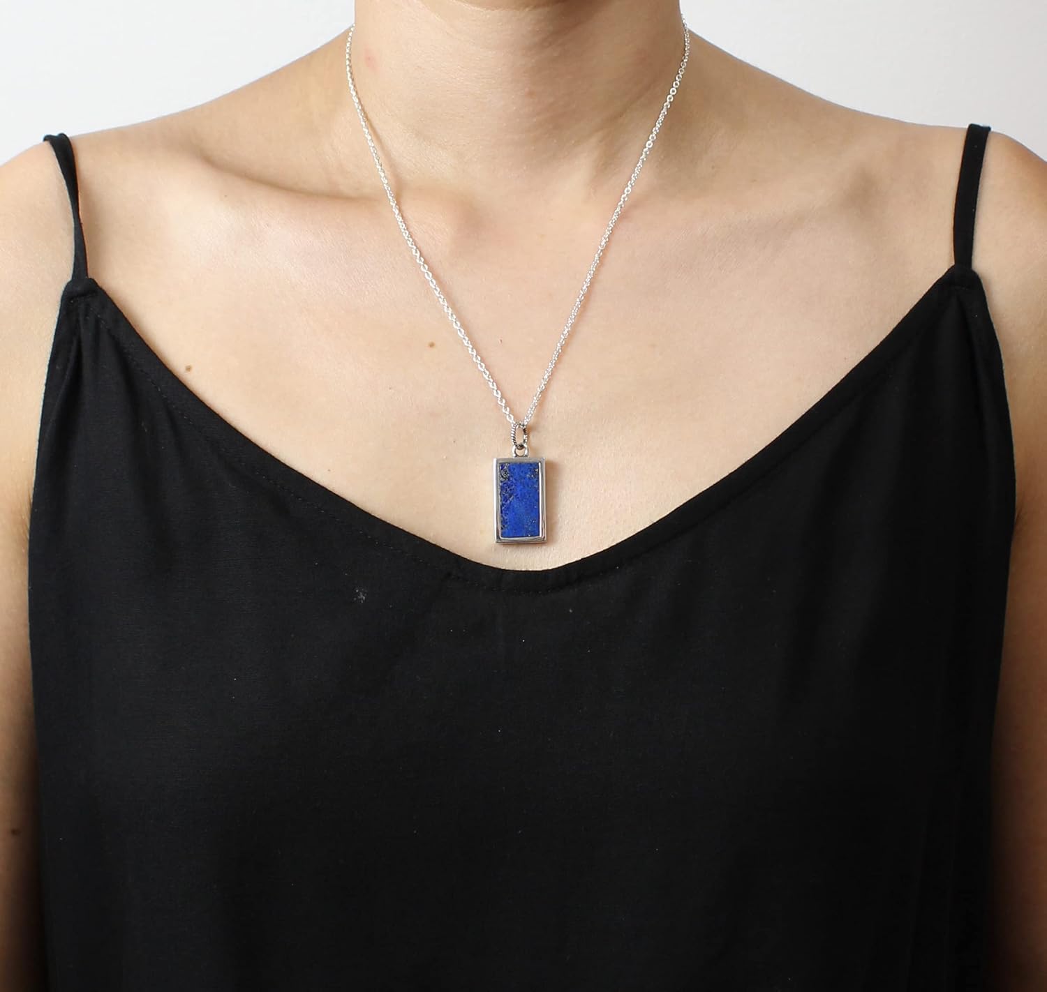 COSUMOSU lapis lazuli Memento Mori Jewelry 925 Sterling Silver Pendant Charm for Necklace for Men and Women, blue